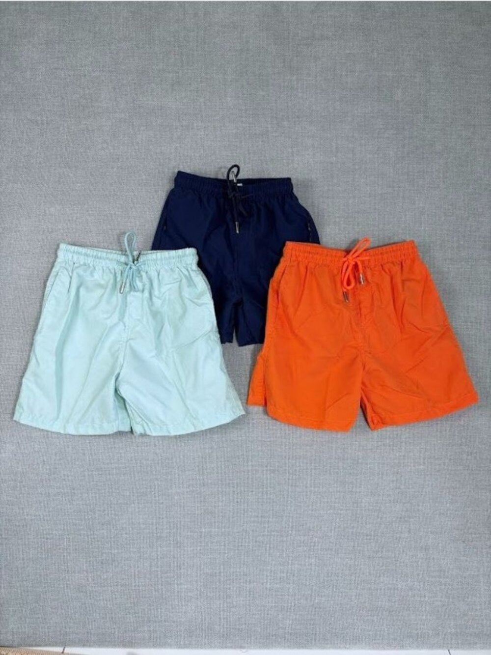 Real Essentials Boys Swim Shorts 3-Pack Navy/Orange/Mint Green Sizes XS-S